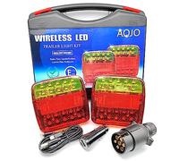 AOJO 2 x Feux de remorque led sans fils 12v magnétique avec E-mark, kit éclairage arrière remorque wireless aimant étanche, cable rechargeable usb