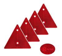 AOJO 4 PCS Catadioptres Remorque Triangle Rouge Réflecteur de Plastique avec E-Mark - Installation à Visser pour remorque de Voiture, Camion, Caravan, Van