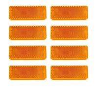 AOJO 8 pcs réflecteurs remorque de Voiture Rectangle Orange catadioptres Plastique Amber Auto-adhésifs pour Camion, Caravan, Van, Garage
