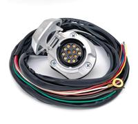 AOJO Faisceau Prise Remorque 13 Broches avec 2 m Câble 13 Fils, Rallonge d'attelage Remorque 13 PIN Metal Pré-câblé - Imperméable