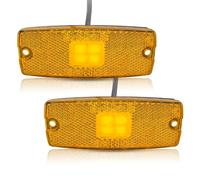 AOJO Lot de 2 Feux de Gabarit Camping Car Orange LED 12V 24V Imperméable Feu de Position Jaune Remorque avec Vis de Montage