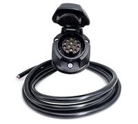 AOJO Prise Remorque 13 Broches avec 2M Câble, Faisceau Attelage Remorque de Véhicule 13PIN Pré-câblé Fils 8 Conducteurs - Imperméable