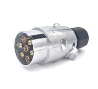 AOJO Prise Remorque 7 Broches Métal Mâle, Fiche Caravane 7 Pole Aluminium, Connecteur Remorque 7 Pin 12V