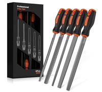 AojSup Limes et Râpes, Jeu de Limes Métal et Bois 5Pcs, Lime Metal en Acier Forgé T12, Kit de Limes inclure Râpe Demi-ronde, Limes à Bout Plat, Limes Demi-ronde, Limes Rondes et Limes Triangulaires