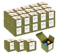 AojSup Lot de 36 boîtes à dragées carrées en papier avec carte de remerciement pour invités de mariage, fête prénuptiale, fête d'anniversaire, anniversaire de mariage (vert)