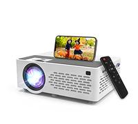 Aokang Mini projecteur 1080p Full HD pris en charge, projecteur de film extérieur portable compatible avec smartphone, clé TV, PS4 et X-Box, PC, smartphone/tablette, USB TF, blanc.
