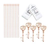 Aokbean 52pcs Vintage Squelette Clé Ouvre Bouteille Faveur Faveur de Mariage Faveur Invité Souvenir Cadeau Ensemble avec Escorte Merci Carte Tag et Porte-Clés(Or Rose)