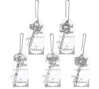 Aokbean Lot de 100 décapsuleurs vintage en forme de squelette avec carte de remerciement et chaîne pour mariage, anniversaire, baptême, fête (argent antique)