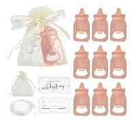Aokbean Lot de 12 décapsuleurs pour mariage, mini amusant, avec petite Tasch Baby Shower, révélations de genre, baptême, anniversaire, Thanksgiving, bonbonnières (rose dorée)