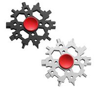 Aokelily 23-in-1 Flocon de neige Multitool, Clé à flocon en acier inoxydable Ouvre-bouteille Tournevis Kit, Gadgets portables pour les hommes Outdoor Voyage Camping (Rouge)