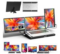 AOKER Triple extension d'écran d'ordinateur portable avec base en métal - Extension de moniteur portable de 14" (F3-A)