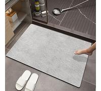 Aoki Ash-60 x 90 cm Tapis de bain Diatomite doux antidérapant en caoutchouc souple absorbant à séchage rapide pour salle de bain ou cuisine