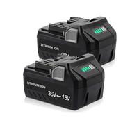 Aokicase Lot de 2 batteries de rechange lithium-ion pour Hitachi/Metabo HPT 18 V ~ 36 V/5,0 Ah, compatible avec BSL36A18, BSL36B1836V, Metabo 18 V ~ 36 V outils électriques sans fil (5000 mAh)