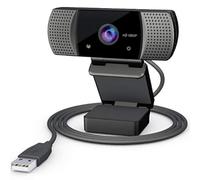 Aokicase USB Micro Webcam réseau HD 1080p Fonctionne avec Skype, Zoom, FaceTime, Hangouts, PC/Mac/Ordinateur Portable/MacBook/Tablette, Les Cours en Ligne Live, Youtube, Tiktok, Ins (Webcam) Noir