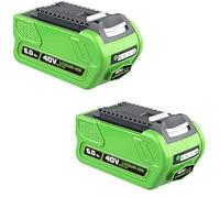 Aokikeisu Greenworks Lot de 2 batteries Li-ion de rechange pour outils électriques 29462 29252 20202 22262 25312 25322 20642 22272 27062 21242 6 Ah 5000 mAh