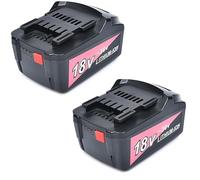 Aokikeisu Lot de 2 batteries de rechange lithium-ion pour outils électriques sans fil Metabo HPT 18 V ~ 36 V/3,0 Ah, MTB18B, BS18LT, SB18LT, SSW18L Metabo 18 V (3000 mAh)