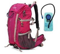 Aoking,sac à dos pour randonnée/escalade,40L,YJN79807 + poche à eau 2 litres,éléments standards:panneau grillagé à flux d'air amovible,étanche,sifflet SOS,housse de pluie