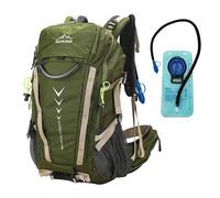 Aoking,sac à dos pour randonnée/escalade,40L,YJN79807 + poche à eau 2 litres,éléments standards:panneau grillagé à flux d'air amovible,étanche,sifflet SOS,housse de pluie