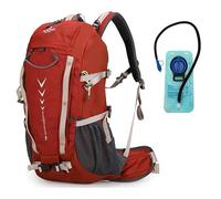 Aoking,sac à dos pour randonnée/escalade,40L,YJN79807 + poche à eau 2 litres,éléments standards:panneau grillagé à flux d'air amovible,étanche,sifflet SOS,housse de pluie