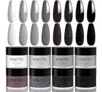 Aokitec 8 Couleurs Kit de Poudre à Ongles, Poudre d'Ongles Professionnel Nail Art Décoration d'Ongles Débutant,Manucure Salon DIY, Sans Odeur & Durable, Lampe à Ongles Non Requise