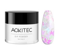 Aokitec Dip Powder 28g, poudre acrylique à tremper blanc laiteux pour une longue durée de 28 jours + poudre à ongles à tremper pour nail art, pas besoin de lampe à ongles