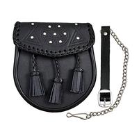 Aokitec Kilt Sporran Sac Banane Noir Cuir