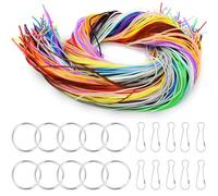 AOKITO 200 Bâtons Scoubidou Fil, Scooby Doo Fil, avec Porte-clés et Crochets, pour Faire des Bracelets, Cordons et Fils Créatifs pour Bracelets, Colliers, Porte-clés (20 Couleurs) BZS-200CS