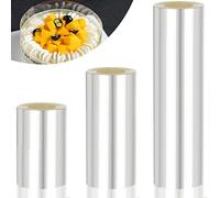 AOKITO 3 Rouleaux Colliers à Gâteau, 8cm/10cm/15cm, Rouleau D'acétate Transparent, Bande D'acétate pour Gâteau Réutilisable, pour Décoration de Gâteau Chocolat Mousse Gâteau Anneaux à Dessert (10m)