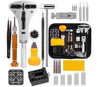 AOKITO Kit Réparation Montre, 142 Pièces, Outils Montre, Kit Changement Pile Montre, Accessoires Montre, pour Les Montres, Les Bracelets, Les Maillons, Les Épingles avec Sac en Nylon (Noir)