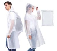 AOKITO Poncho de Pluie pour Femmes et Hommes - Imperméable Réutilisable et Étanche, Cape de Pluie en Matériau Eva Respirant pour la Randonnée, le Vélo, le Camping et les Voyages (Transparent)
