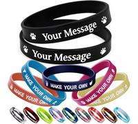 Aokizkdzsw Bracelets en silicone personnalisés gravés en caoutchouc pour hommes, femmes, enfants - Cadeaux de sensibilisation pour adolescents et adultes
