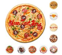 Aokizkdzsw Custom Funny Round Pizza Blanket with Name and Text,Personalized Novelty Gifts Throw Food Blanket, Customized Soft Wrap Blankets for Adult and Kids Or Teen