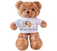 Aokizkdzsw Ours en Peluche personnalisé avec Photo - Rempli de Texte/Image pour Anniversaire, Noël, Baby Shower - Personnalisation Double Face, 2 Tailles, Cadeau Unique pour Enfants et Proches