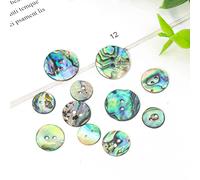 AOKODA 10 pièces Couleur Naturelle Coquille d'ormeau Bouton 2 Trous Embellissement vêtement Album à Faire soi-même Accessoires Fournitures de Couture