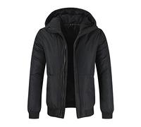 AOKODA Doudoune Homme Capuche Zip Décoration Manches Longues Hiver Veste Homme Épaissi Confortable Chaud Veste Homme Casual Couleur Unie Veste Homme G-Black XL