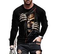 AOKODA Manches Longues Hommes Impression 3D Hommes Crew Neck Manches Longues Mode T-Shirt Décontracté Personnalité Modèle Hommes Streetwear Hommes T-Shirt TD-08 XXL