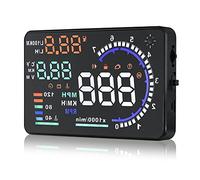 Aokotech® A8 Affichage tête haute multifonction pour voiture OBD II EOBD Système d'affichage de la vitesse du véhicule, en temps réel, alarme de survitesse, altitude, mode veille automatique