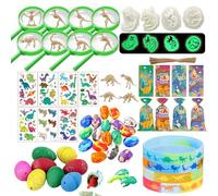 Aoksily Décoration Anniversaire Dinosaure, 80 Pièces Pinata Dinosaure Decoration Cadeau avec Loupe Porte-Clés Lumineux Dino Œufs Squelettes Modèles, Petit Cadeau Anniversaire Enfants