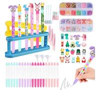 Aoksily Fabrique a Stylo 60 Accessoires, Atelier des Stylos Personnalisé, Kit Loisir Creatif Enfant, Idée Cadeau Fille 6 Ans, Activité Manuelle Enfants 6-12 Ans, Cadeau Anniversaire Fille Garcon