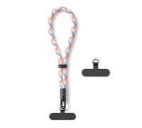 AOKSUNOVA Chaîne de Téléphone Courte Universelle, Bracelet de Téléphone Court Réglable, Motif à Carreaux Orange