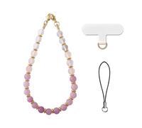 AOKSUNOVA Chaîne de téléphone portable universelle avec perles - Pendentif court pour téléphone portable - Dragonne pour téléphone portable - Vert