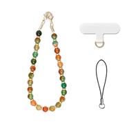 AOKSUNOVA Chaîne pour téléphone portable courte Pendentif pour téléphone portable Bracelet en perles pour poignet Vert