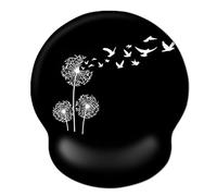 AOKSUNOVA Tapis de Souris Ergonomique avec Coussin en Gel - Tapis de Souris avec Repose-Mains - Noir - Petit Motif - 24 x 20 cm - Noir - Motif Pissenlit