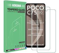 AOKUMA Verre Trempé compatible Xiaomi Poco C75 5G, [Lot de 2] Protection d'écran Pour Poco C75 5G [0.26mm] [Extrêmement résistant aux rayures] [Haute définition][Facile à installer]