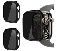 AOKUTDA 3 Pièces PC Coque Compatible avec Apple Watch Series 10 42mm（2024） 30° Anti Spy Privacy avec Protecteur D'écran [Sensible au Toucher] pour iWatch Series 10 42mm-Noir