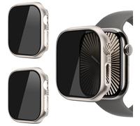 AOKUTDA 3 Pièces PC Coque Compatible avec Apple Watch Series 10 42mm（2024） 30° Anti Spy Privacy avec Protecteur D'écran [Sensible au Toucher] pour iWatch Series 10 42mm-Or Titane
