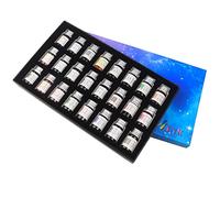 AOKUY Lot de 24 couleurs d'encre de calligraphie, encre colorée avec poudre dorée pour dessiner et écrire, boîte cadeau incluse