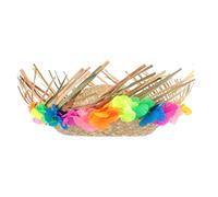 AOKWAWALIY Beachcombers Chapeau De Paille Hawaïen Luau Lei Chapeau Fermiers De Paille Costume Drôle De Fête pour Hommes Femmes Mexicain Hawaïen Tropical Été Plage