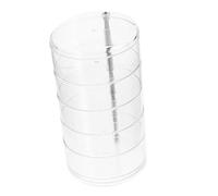 AOKWAWALIY Boîte boîte de stockage multicouche plat de bijoux étui de rangement cylindrique titulaire de maquillage casier de rangement organisateur de bijoux multicouche Transparent