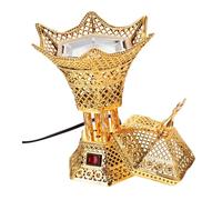 AOKWAWALIY Brûleur De Parfum Électrique Doré Poêle à Parfum Aromatique 220v Design Antique pour Maison Et Bureau Ambiance Apaisante Décoration Intérieure